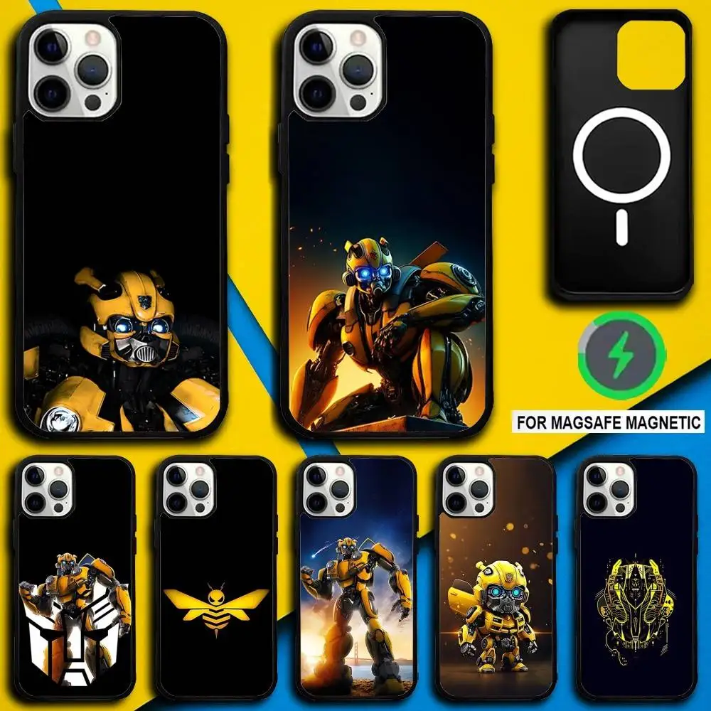 

B-Bumble Bee RobotS Phone Case For iPhone 16,15,14,13,12,11,Pro,Max,Plus,Mini,SE4,E Magnetic Magsafe Wireless Charging