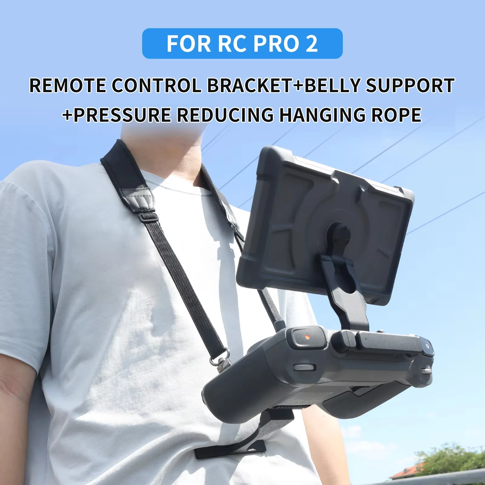 

Ergonomic Belly Support Chest Mount for DJI RC Pro 2 Remote Controller Aluminum Alloy Crossbar with Neck Strap Board Bracket