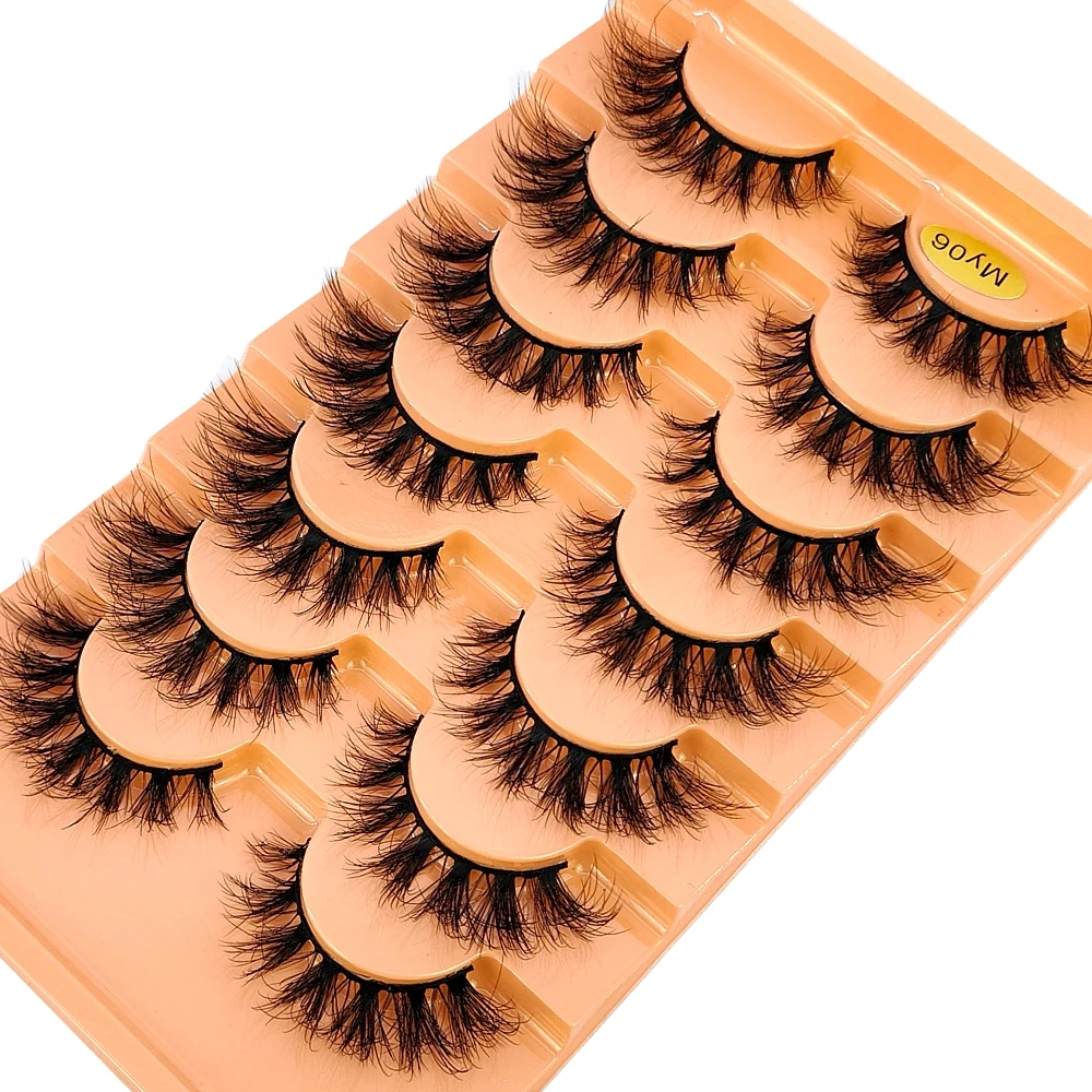 7pairs Natürliche Russische Streifen Wimpern Flauschigen Nerz Wimpern 3D Falsche Wimpern Flauschigen Volumen Wimpern Gefälschte Wimpern Verlängerung Make-Up