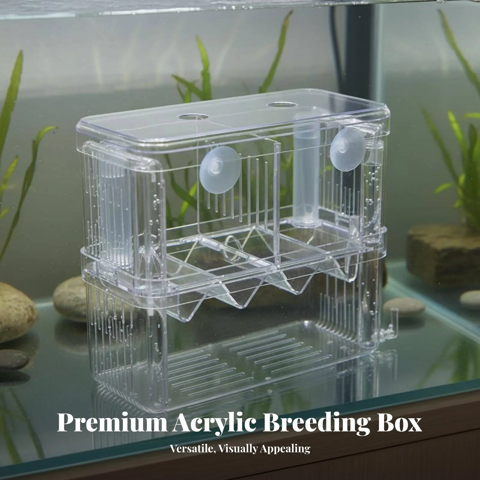 

Aquatic Fry Separation Box Thickened and Sturdy Aquatic Breeding Box Buoyant Fry Hatchery Suction Holder Mount Guppy Breeding