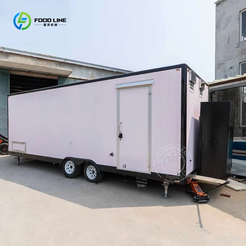 Carrinho de comida para macarrão no exterior, fogão de reboque, tamanho grande, fabricação de caminhão de alimentos, trailer de alimentos com banheiro para venda, canadá