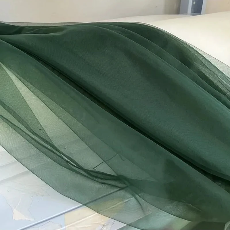 Avocado verde salvia morbido tessuto di Tulle tagliato a misura matrimonio celebrazione tenda abbigliamento maglia Layout sedia schienale filato