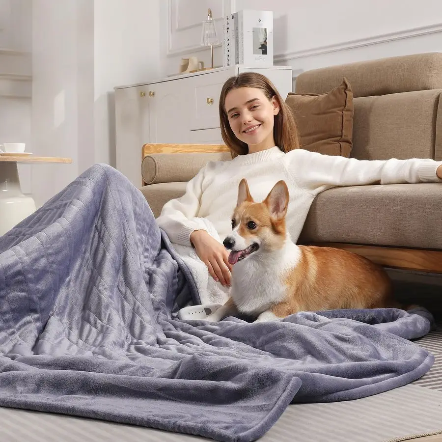 

Blanket Full Size Electric Blanket 72X84 Purple Heated Blanket Flannel Sherpa Double Sided Heating Blanket with 5 Heat Settings