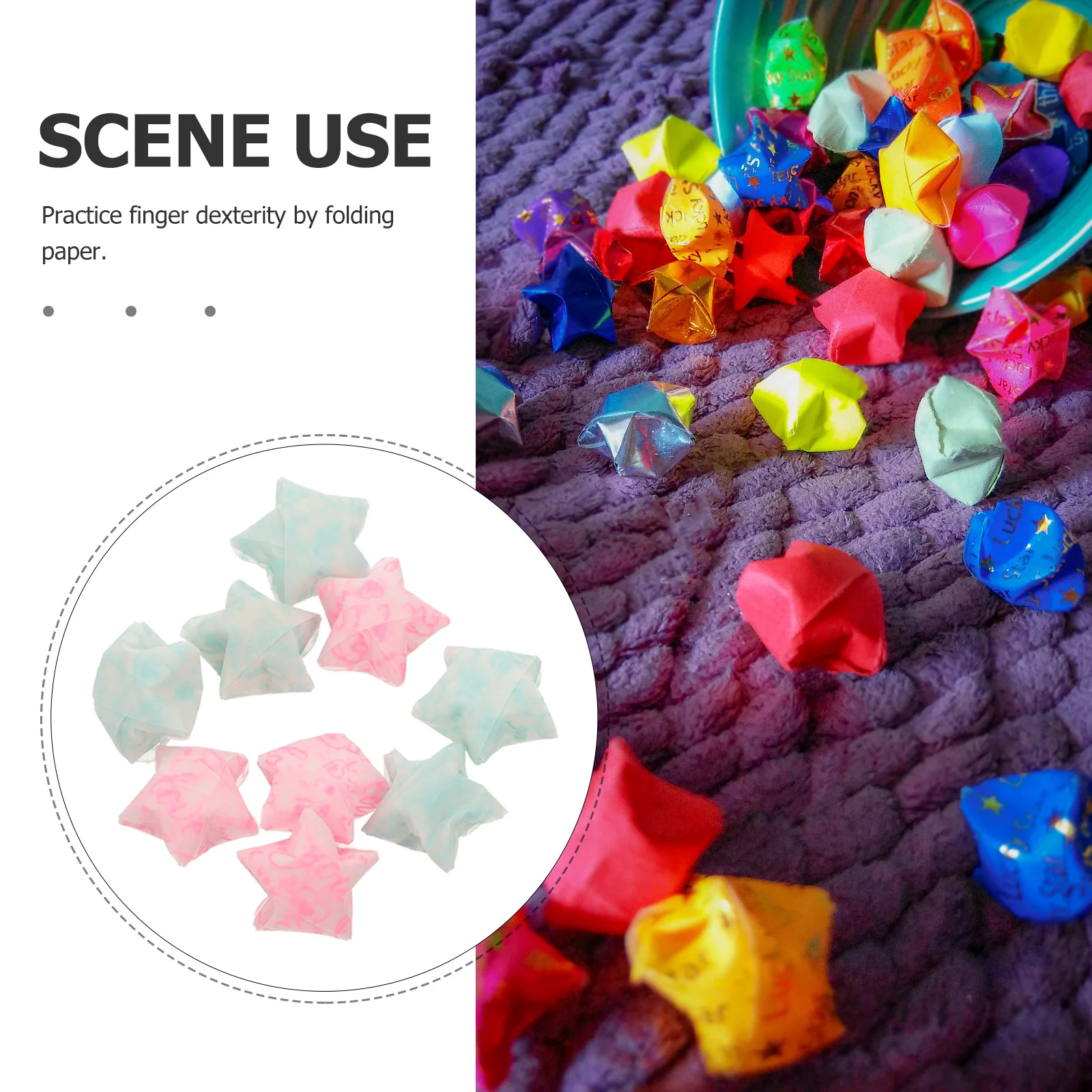 300枚のグロースター折り紙発光折り紙シート10色パターンDIYスタークラフトプロジェクトやアクティビティ用