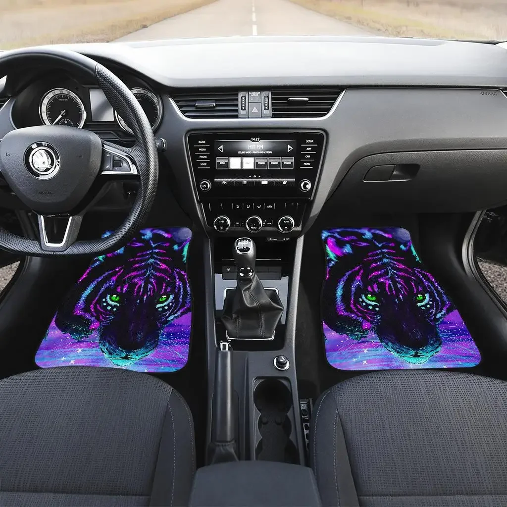 Tiger Front And Back Car Mats 5 Printing Car Floor Mat Universal Fit for Cars SUV Van Truck