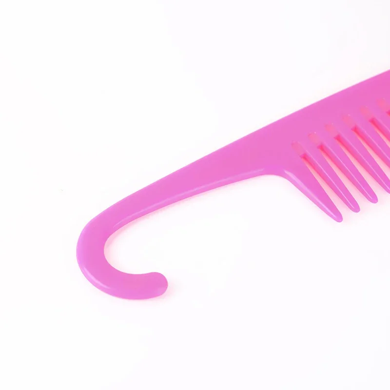 Grandes pentes de dente largo com gancho curvo desembaraçar grandes dentes cabeleireiro reduzir a perda de cabelo pente cabelo molhado seco pente ferramentas estilo