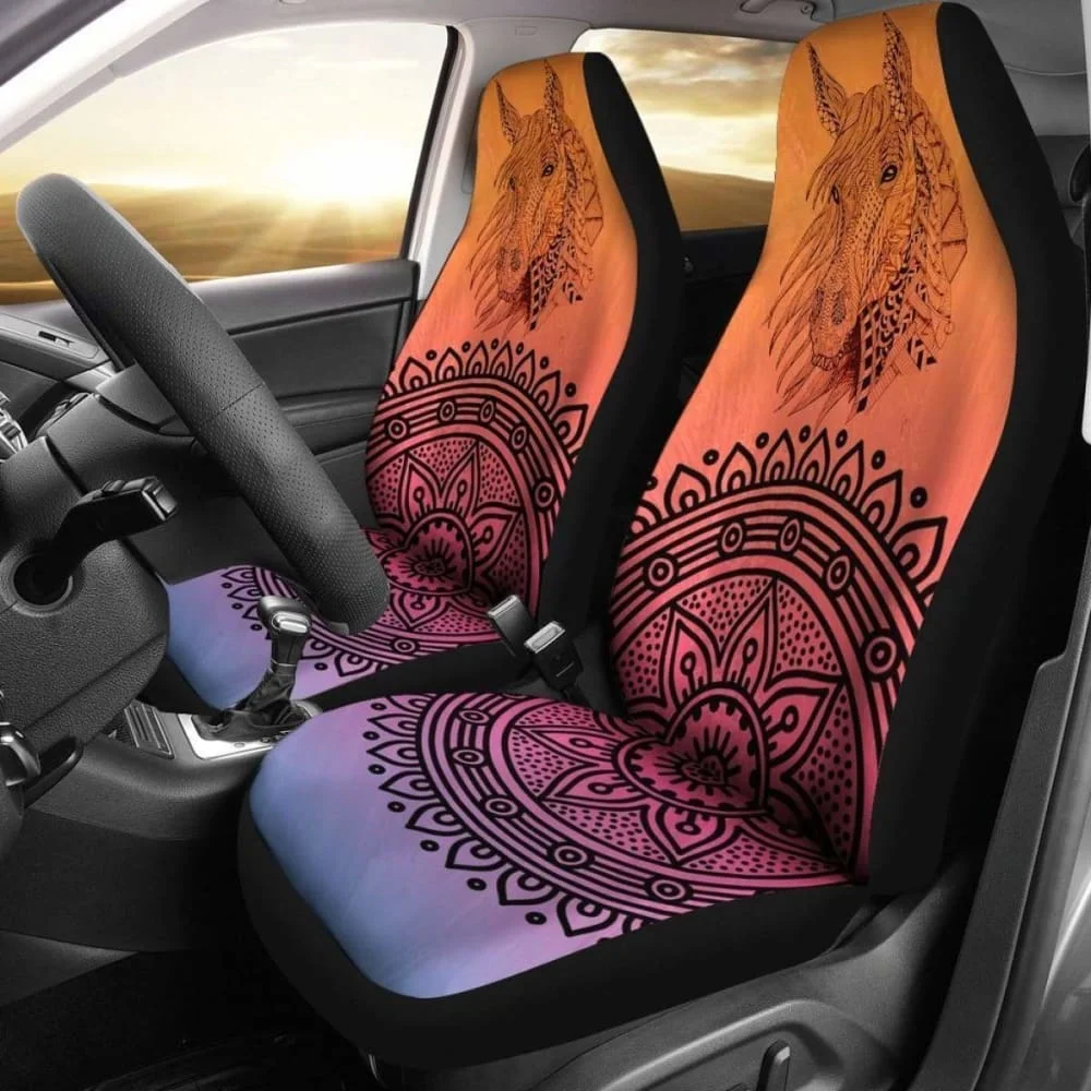 

Floral Horse Car Seat Covers 04 170804,Pack of Front Seat Cover