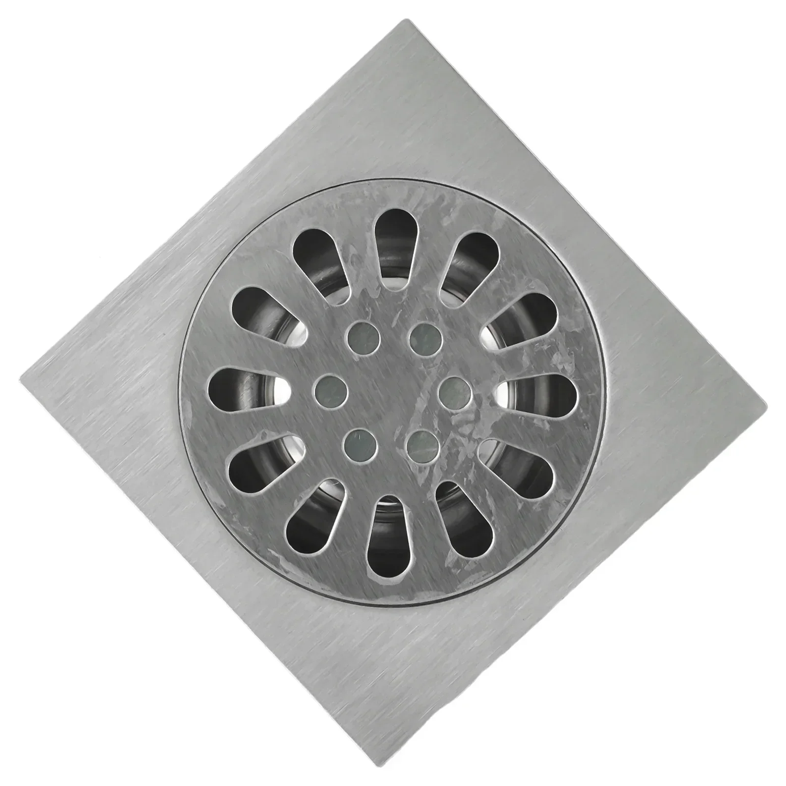 Square Shower Drain Floor Drain Easy Installation Grid Pattern Perfect Size Stainless Steel Easy Cleaning Bathroom