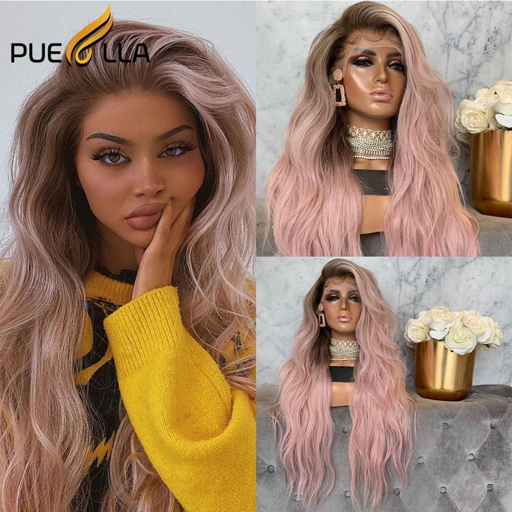 

613 Lace Frontal Wig Ombre Pink Wig Human Hair Loose Wave Lace Front Wig Brazilian Hair Wigs For Women Human Hair 180 Density