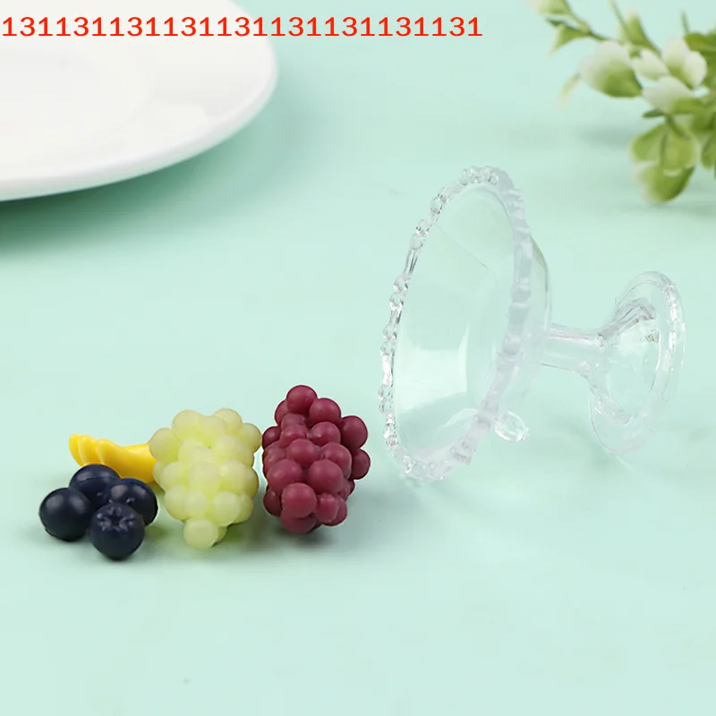 

1Set W/Fruit Simulation Ornament Model House Decor Toy 1:12 Dollhouse Miniature Dessert Pan Cake Stand Fruit Tray