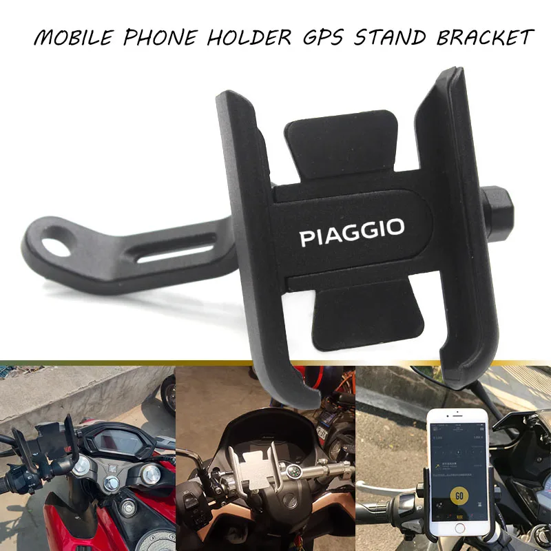 For Piaggio BQY BYQ FLY Liberty Medley 150 ZIP50 125 ww150 Beverly 300 Motorcycle CNC Rearview Mobile Phone Holder GPS stand