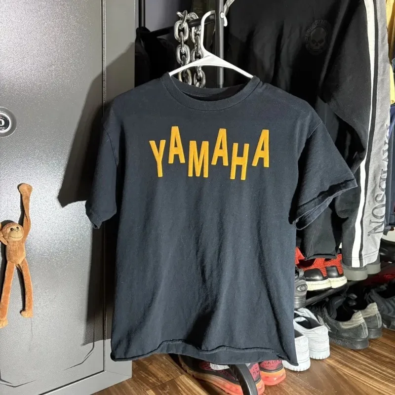 

2026 Summer Cotton Yamaha Creative Grey Fashionable Short Sleeved T-shirt, Men and Women Motorcycle Riding Leisure Sportswear