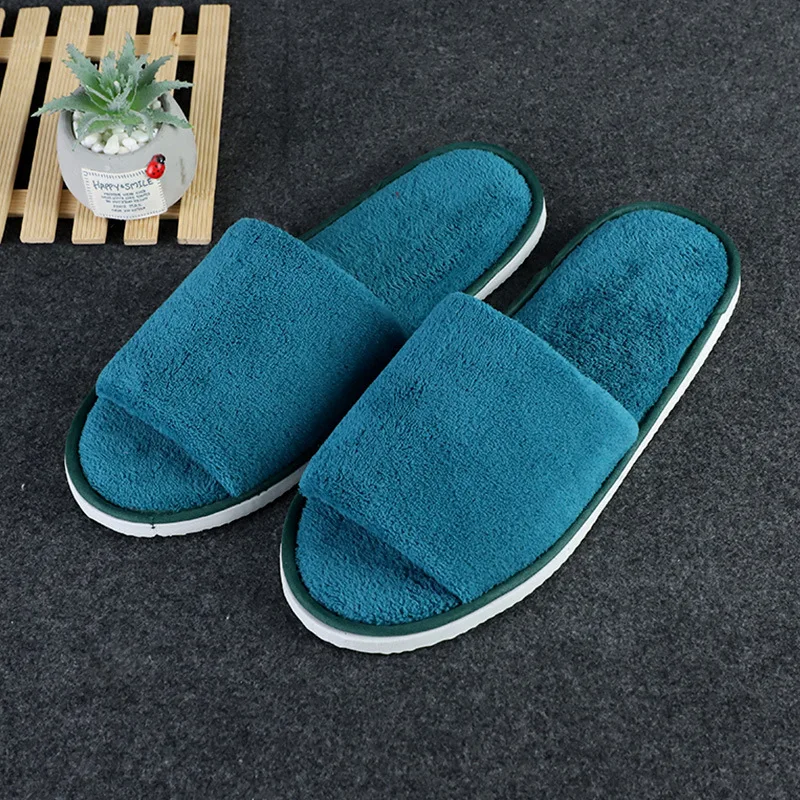 Winter Fur Slippers Soft Coral Fleece Open Toe Flip Flops Slippers Thicken Warm Plush Shoes Indoor Slippers For Bedroom Slides