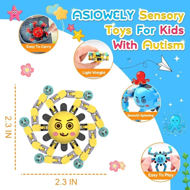ألعاب كشر تململ سبينر قابلة للتحويل أدوات مكتبية لتخفيف التوتر ADHD ألعاب حسية جذعية للتوحد #3
