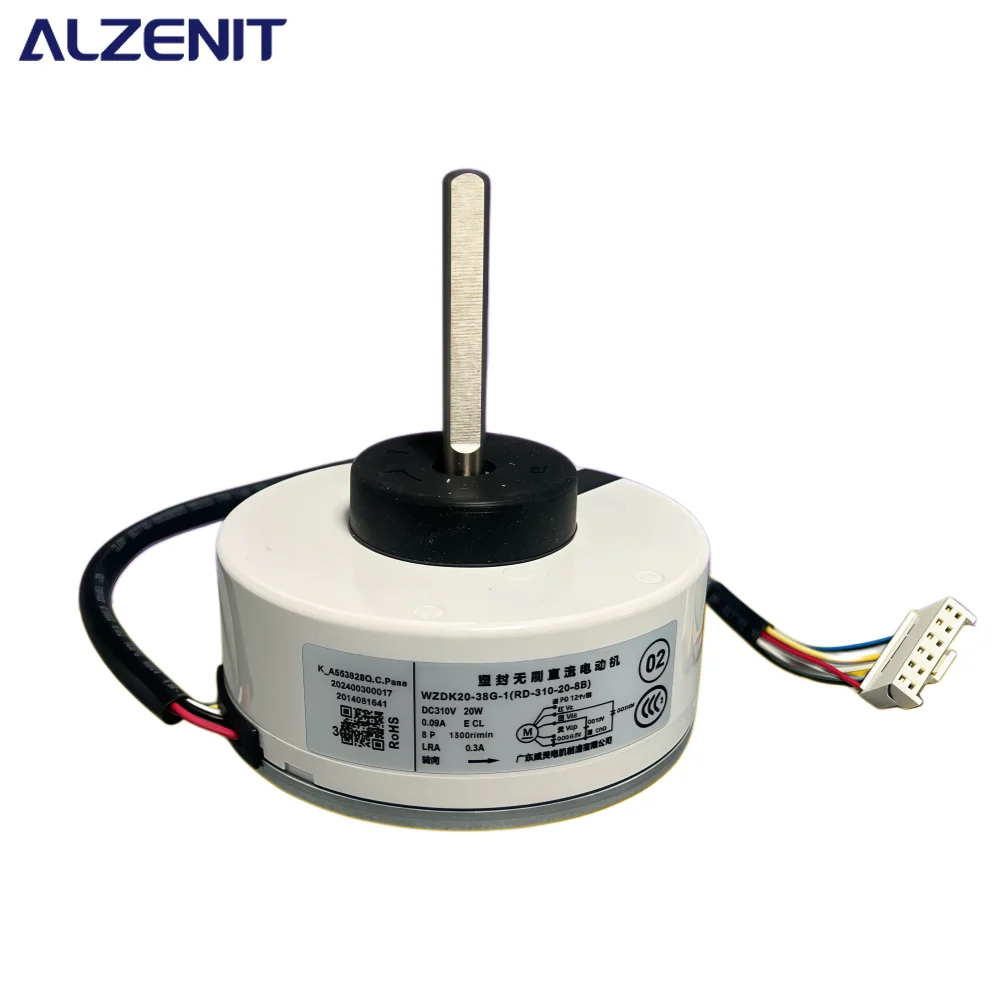 New For Midea Air Conditioner Indoor Unit DC Fan Motor WZDK20-38G-1 DC280V 20W 1300r/min ZKFP-20-8B Conditioning Parts
