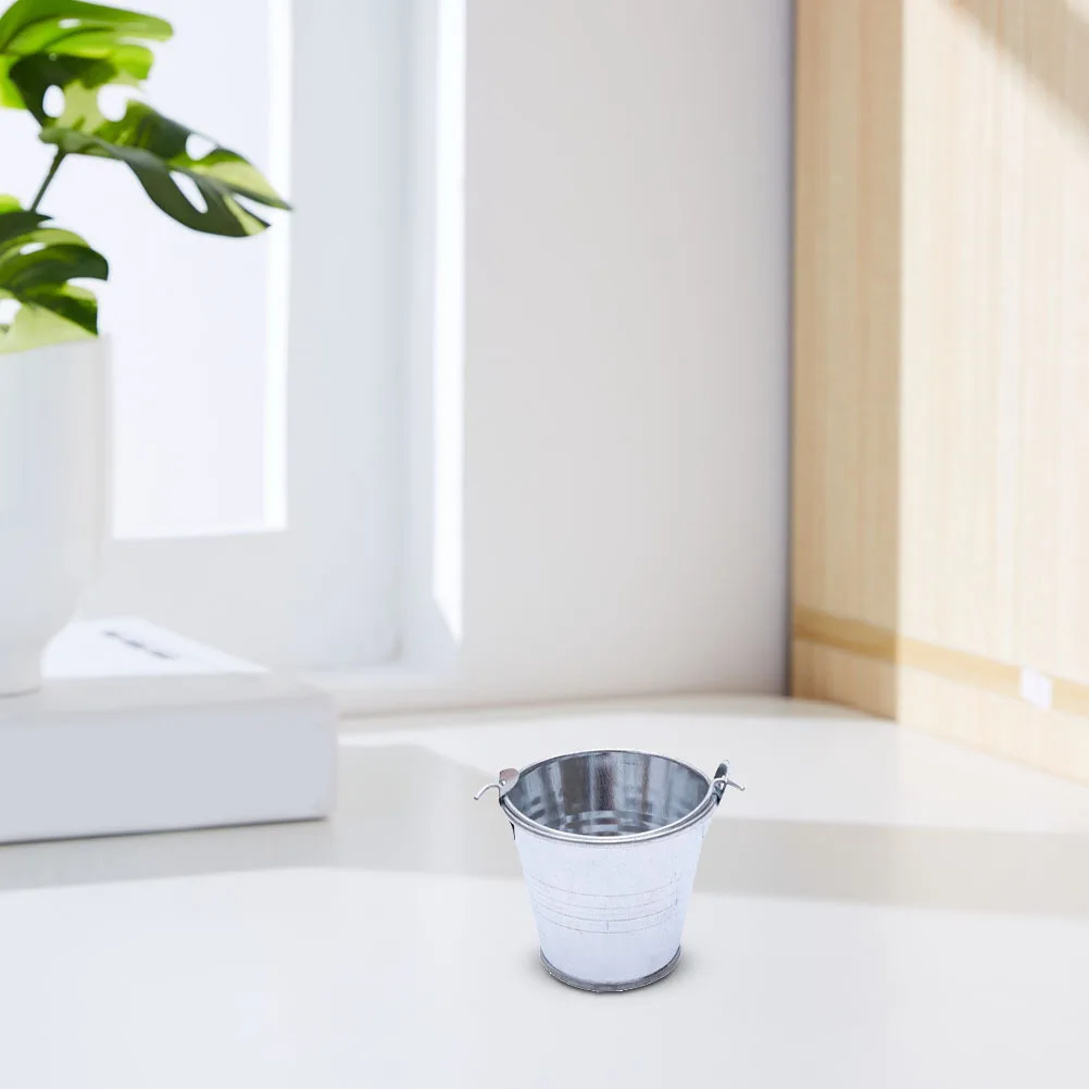 6pcs Snack Cookie Handheld Food Storage Barrel Compact Iron Flower Pot For Home Garden Decor Creative Small Bucket