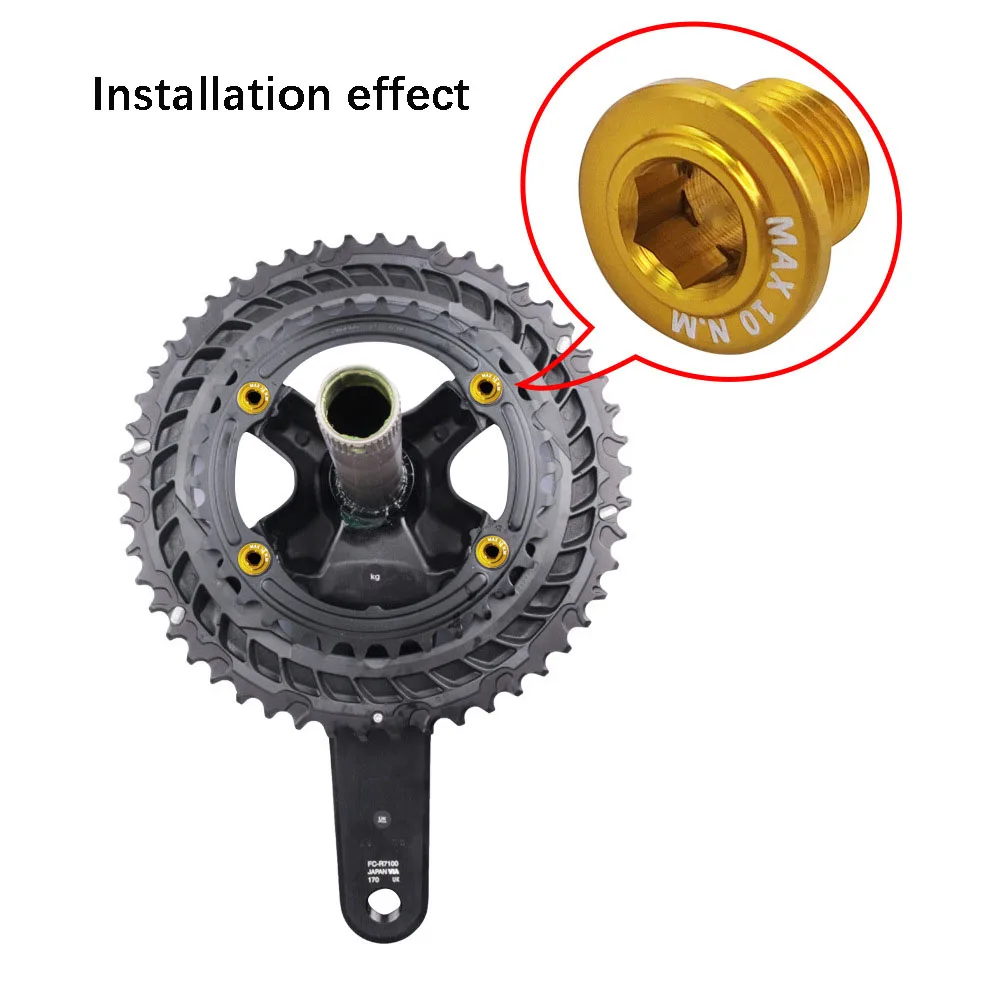 Rennrad-Kurbelgarnitur, Spline-Schrauben, R7000, R7100/UT, R8000, R8100, Kurbelring, Aluminiumlegierung, Befestigungsschrauben – Detail 4