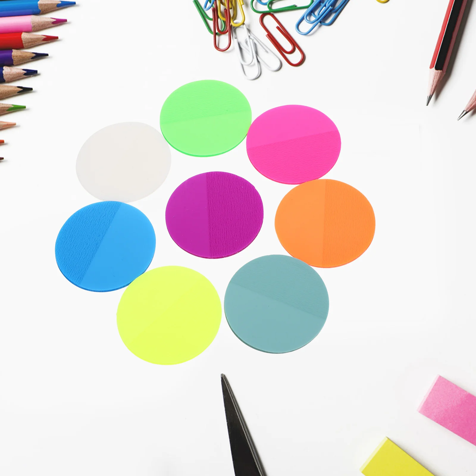400 fogli Etichette memo autoadesive rotonde luminose per ufficio Scuola Blocco note adesivi colorati Blocco note rotondi Etichetta memo
