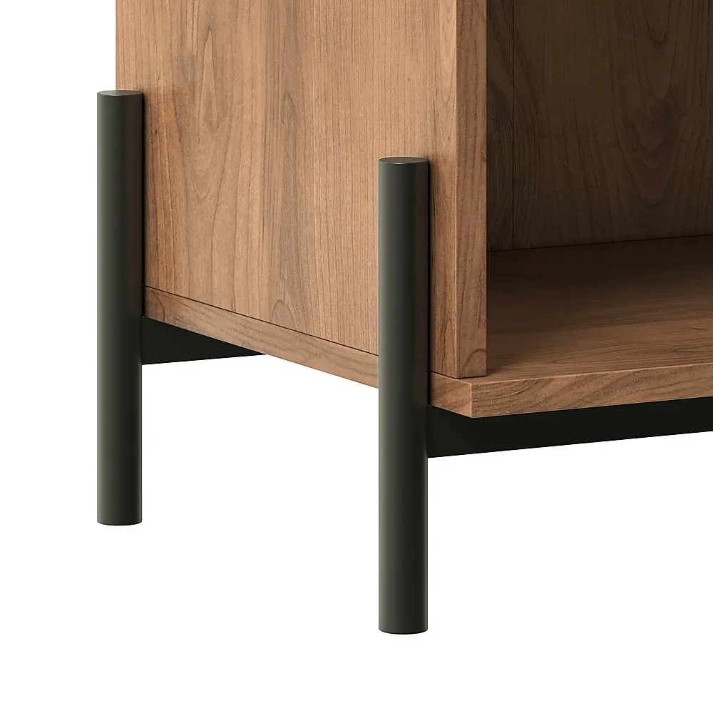 Modern Reeded-Front 1-Drawer Nightstand