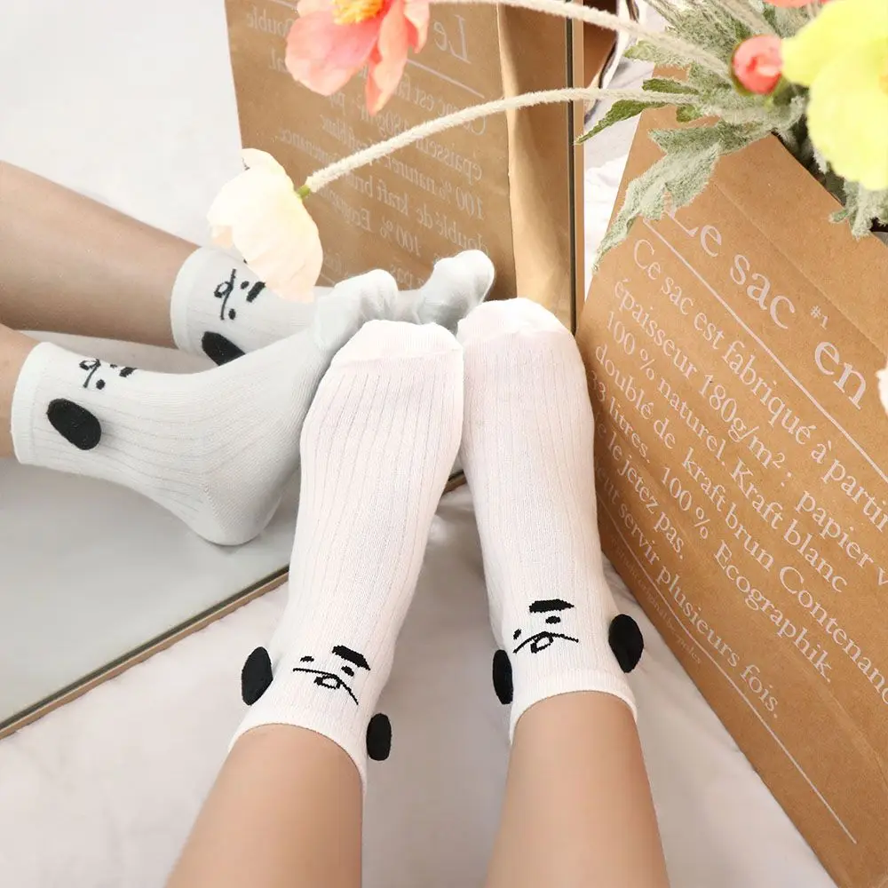 

Animal Dog Ears White Socks Cute 3D Doll Knitted Knitted Socks Middle Tube Harajuku Puppy Socks Couples