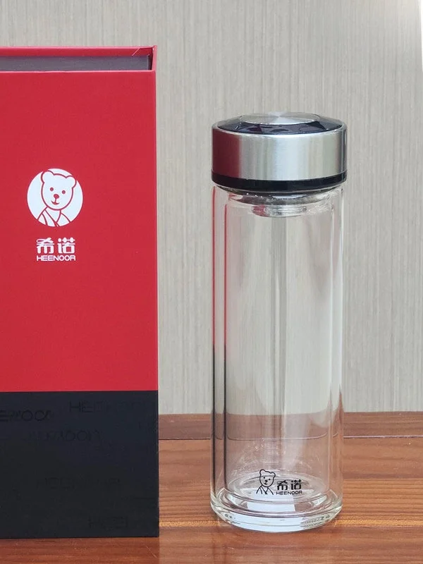 

Термостойкая стеклянная кружка Heor из высококачественного боросиликатного стекла, однотонная, коммерческая, с разделителем для чая и воды, XN7072