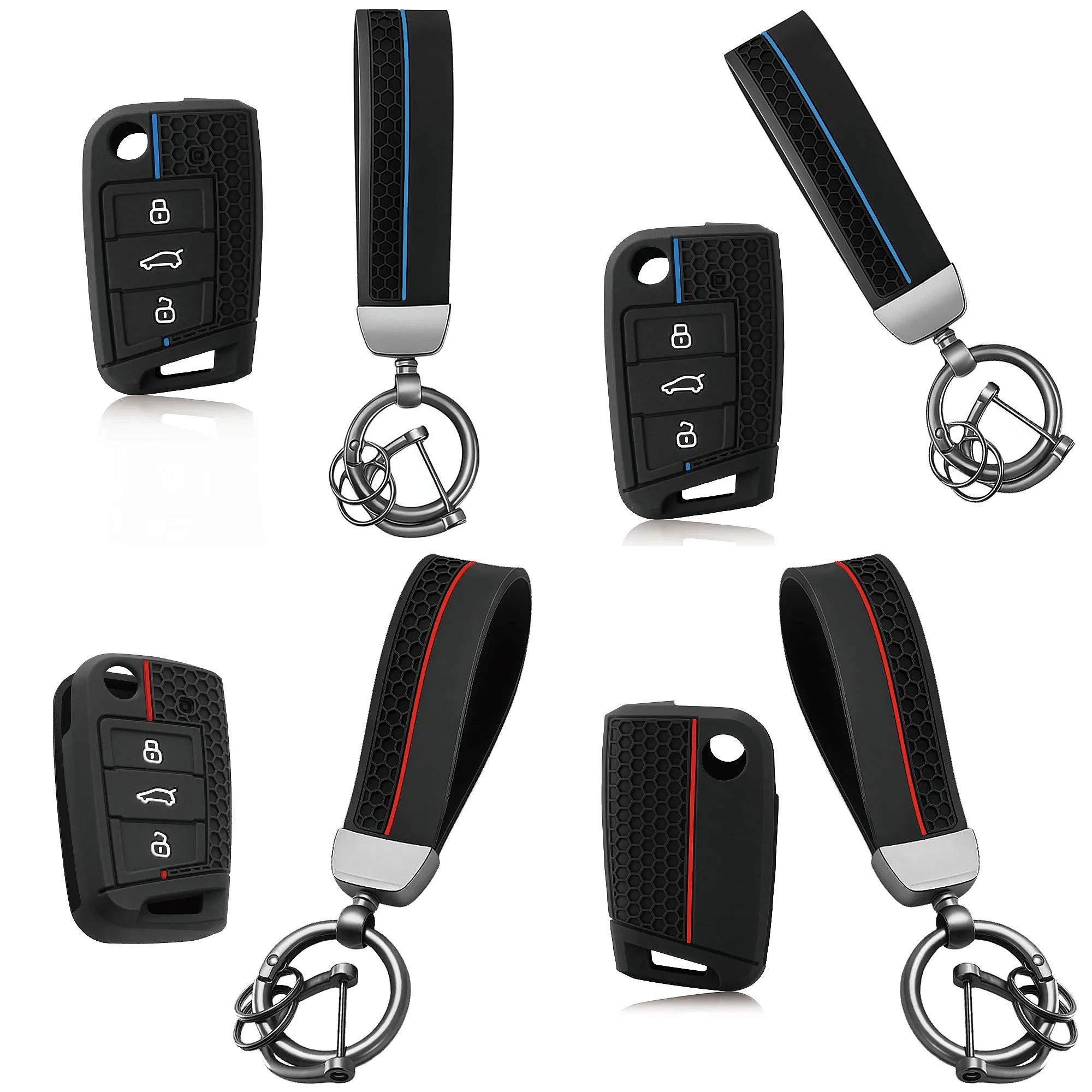 Car Key Fob Cover for VW Golf 7 Polo T-Cross T-Roc Touran Tiguan Skoda Octavia Seat Leon