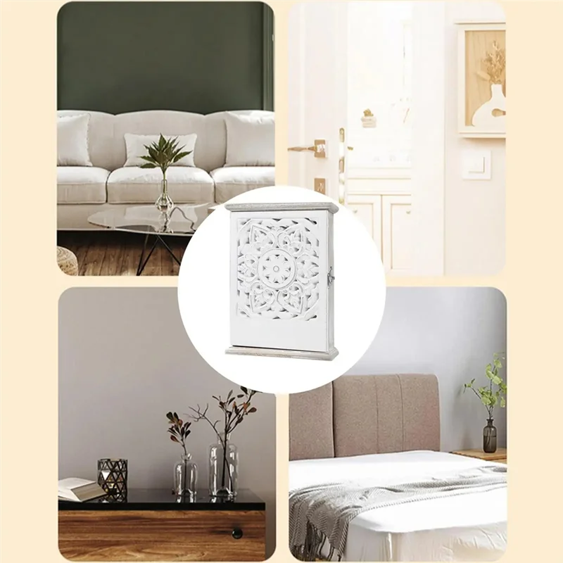 กล่องเก็บกุญแจไม้ AFBY ที่แขวนกุญแจ ตู้เก็บของแบบโมเดิร์น สำหรับบ้าน สำนักงาน ทางเดิน สำหรับตกแต่งบ้าน