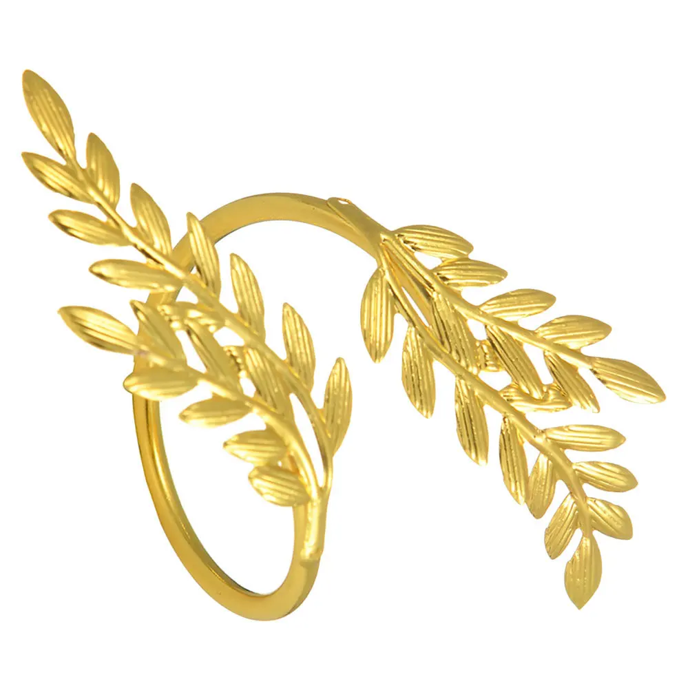 

Napkin Ring Alloy Metal Ear of Wheat Decorative Napkin Holder for Fall Festival Wedding Dinner Party Decorations