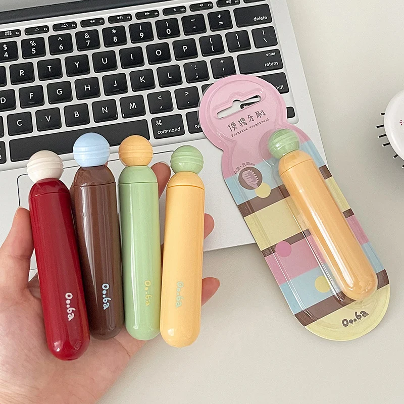 4/2 Pieces in Random Colors, Foldable Mini Toothbrush, Portable Soft-Bristle Travel Toothbrush with Integrated Storage Function, Convenient for Couples Traveling, Breathable and Quick-Drying