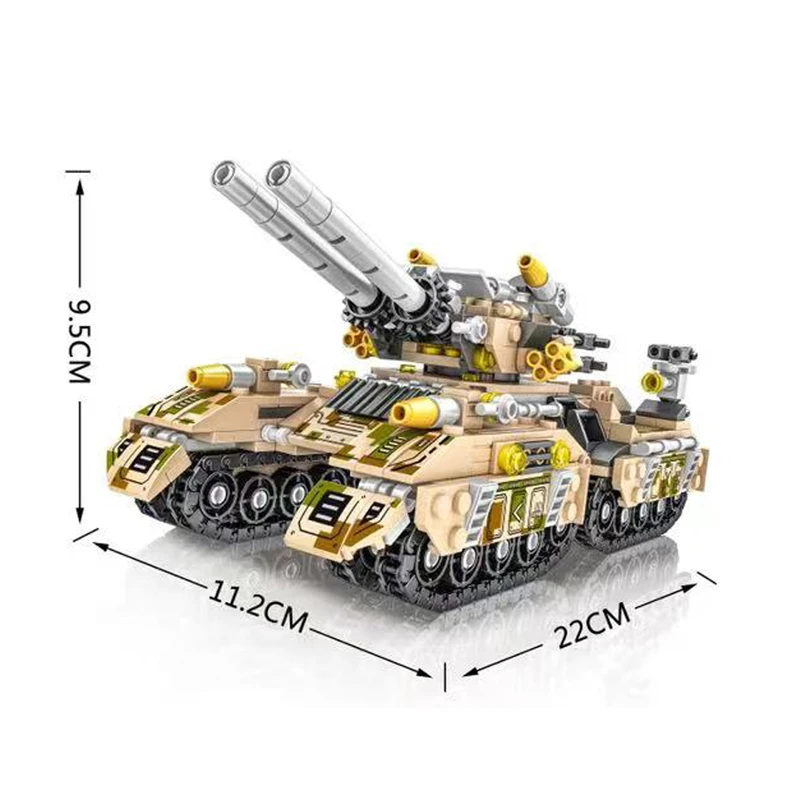 Military ww2 Vehicle Military Tank 8 in 1 Model Truck Tank Car Army Weapon Building Blocks Sets Model King Kids Toys Gift