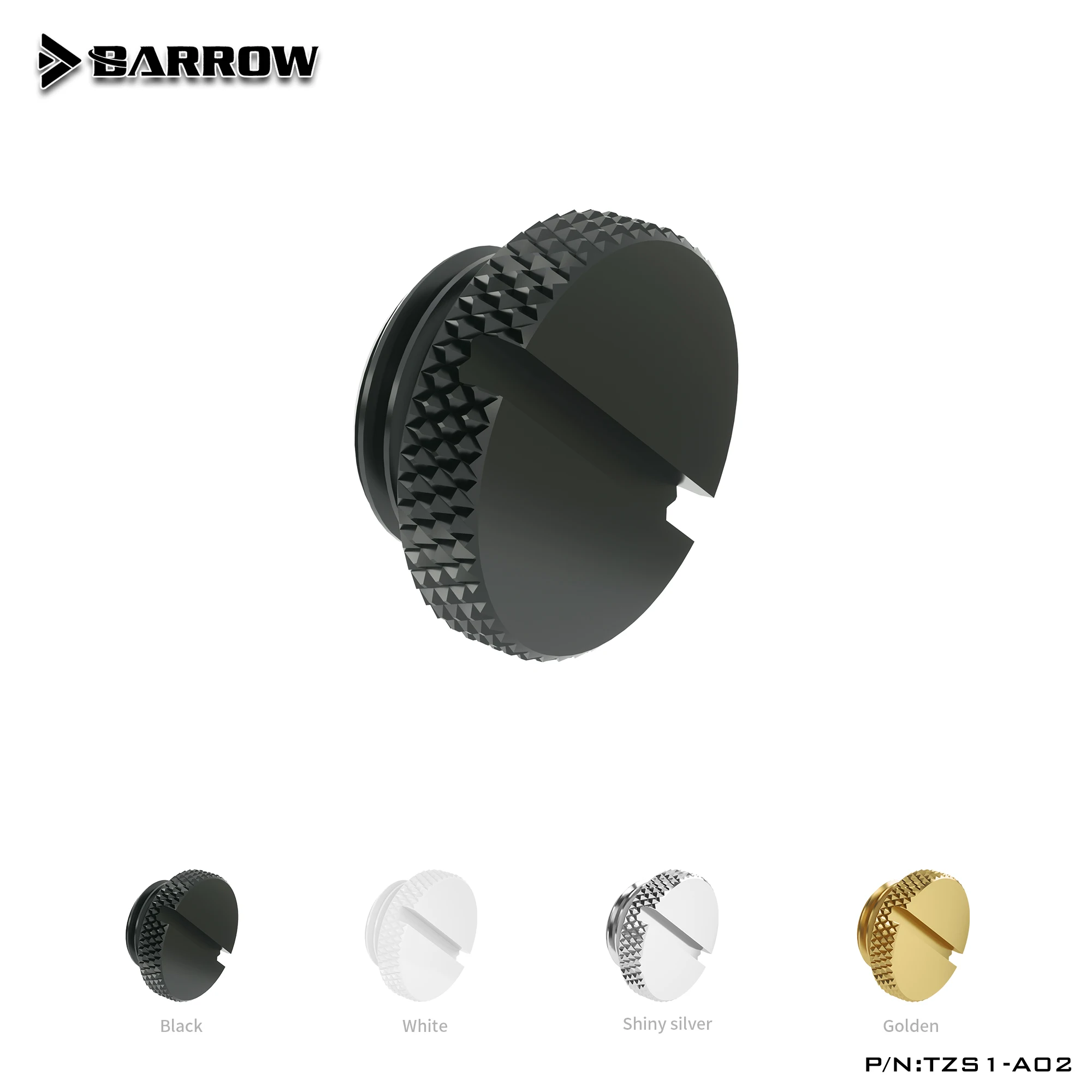 Barrow G1/4 "tappo di arresto raccordo-con fessura per monete nero, argento, bianco, oro per raffreddamento ad acqua trasparente TZS1-A02