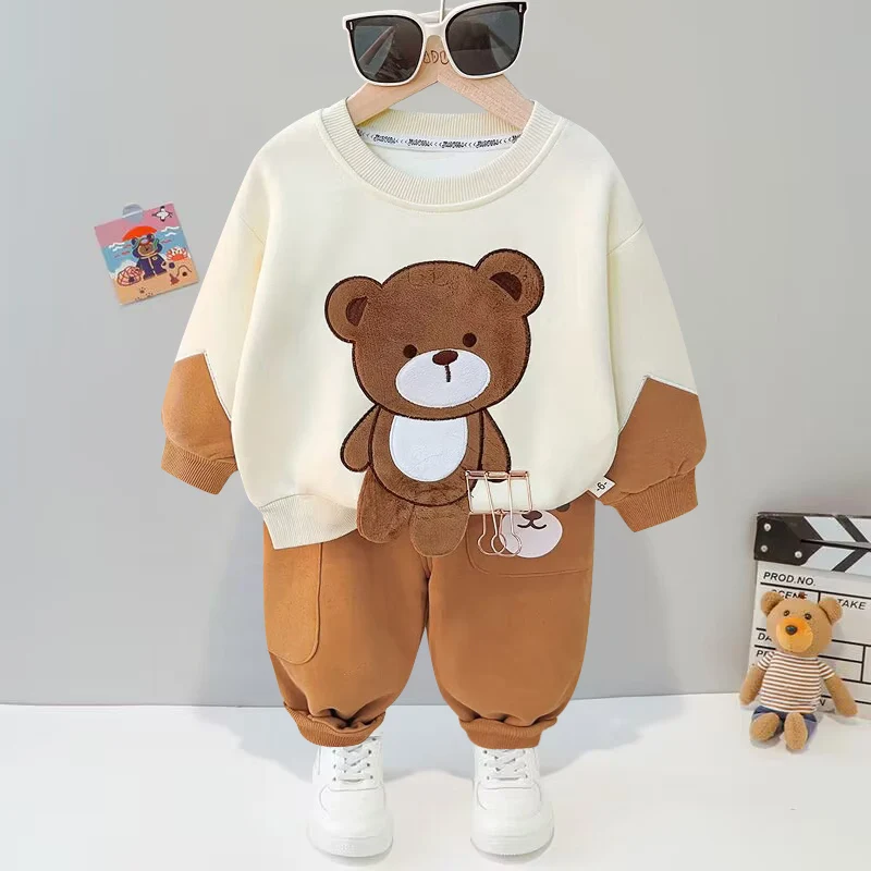 Baby's costume Katun Boy Two cuts Boy's costume Women's plus Hot Belt Carton Bear Baby's costume Imut Carton Children's costume