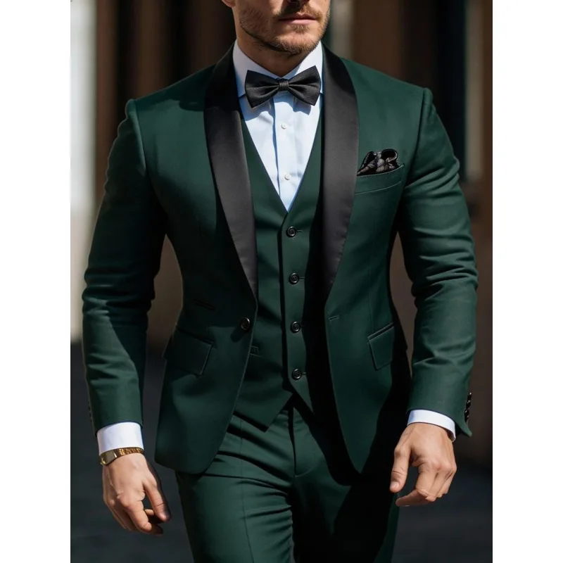 Men's 3pcs Suit Set Jacket Vest Pants, Prom Party Wedding Business Suits for Men мускульный костюм wedding suits for men - Image 6