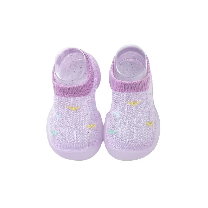 Zapatos de malla para bebé, calcetines transpirables, suelas suaves, Multicolor, Verano