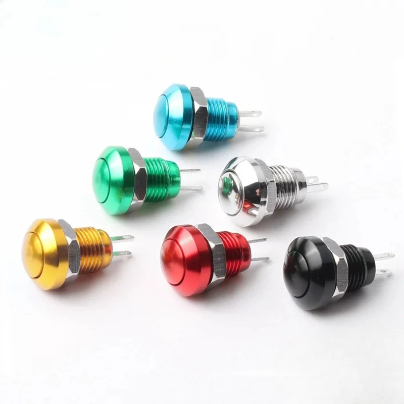 1PCS 8mm Momentary Metal Horn Doorbell Bell Push Button Switch Waterproof Car Auto Engine PC Power Start Starter