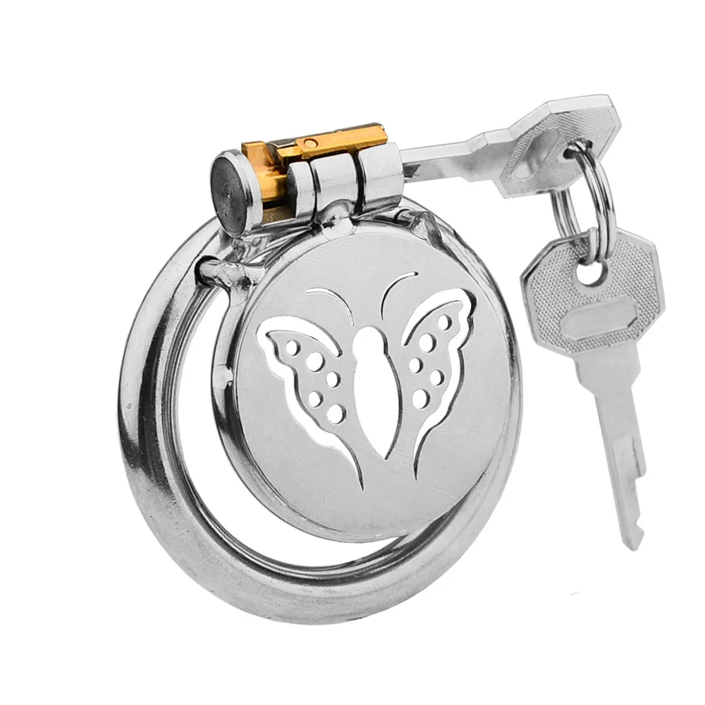 New Small Butterfly Cock Cage Penis Lock Male Stainless Steel Metal Chastity Belt Erotic Bondage Husband Loyalty BDSM Sex Toys