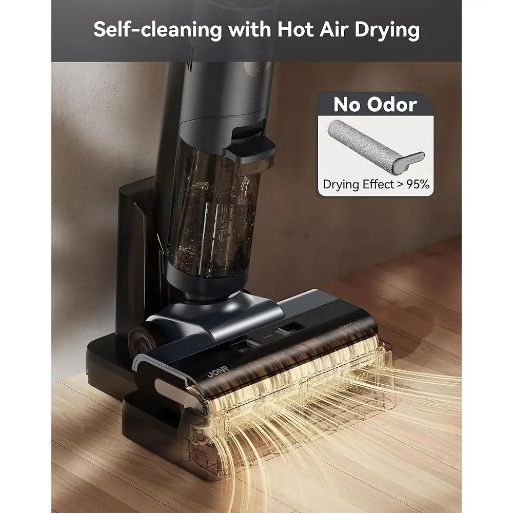 Беспроводной пылесос для влажной и сухой уборки, швабра, самоочищающаяся, сушка горячим воздухом, очистка от краев к краям, светодиодный дисплей, базовая станция 3-в-1