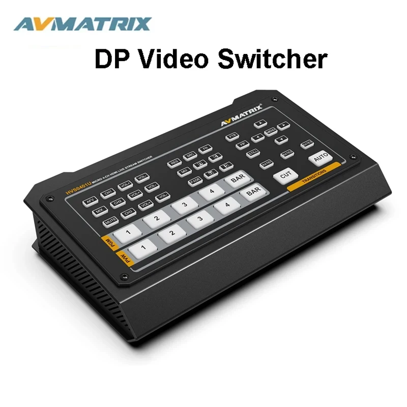 AVMATRIX HVS0401U 4CH DP Video Switcher HDMI-compatible SDI USB Type-C PGM Multiview For Live Streaming Recording