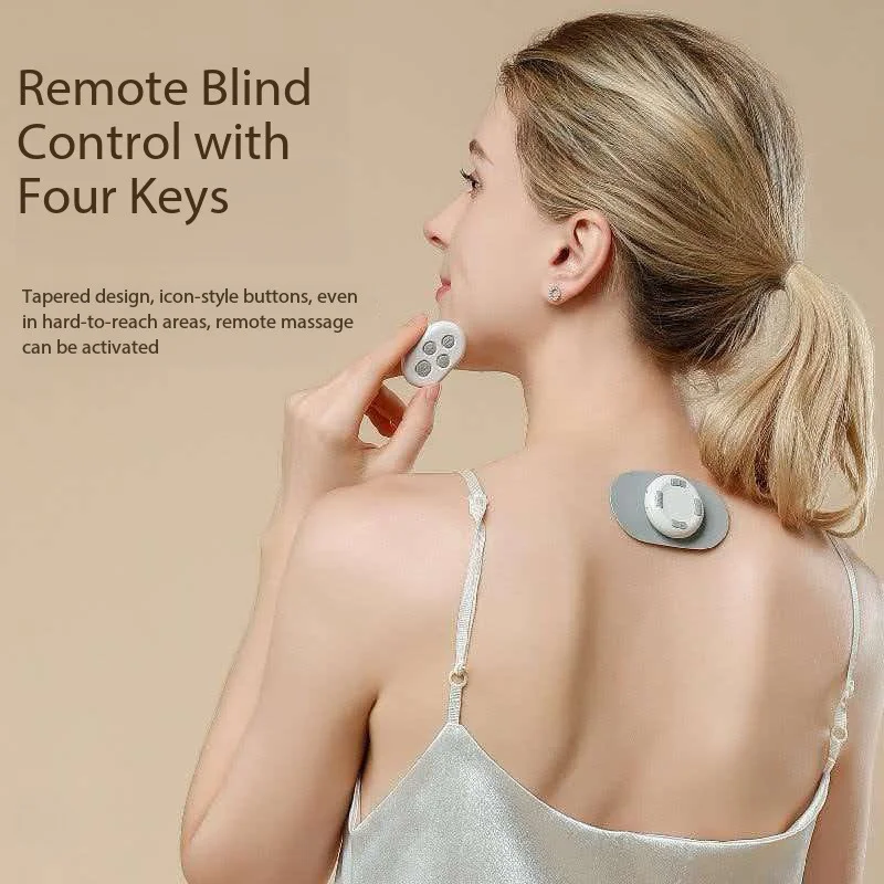 USB Rechargeable Remote Pulse Massage Patch, Portable Mini Therapy Massager for Neck Waist Leg