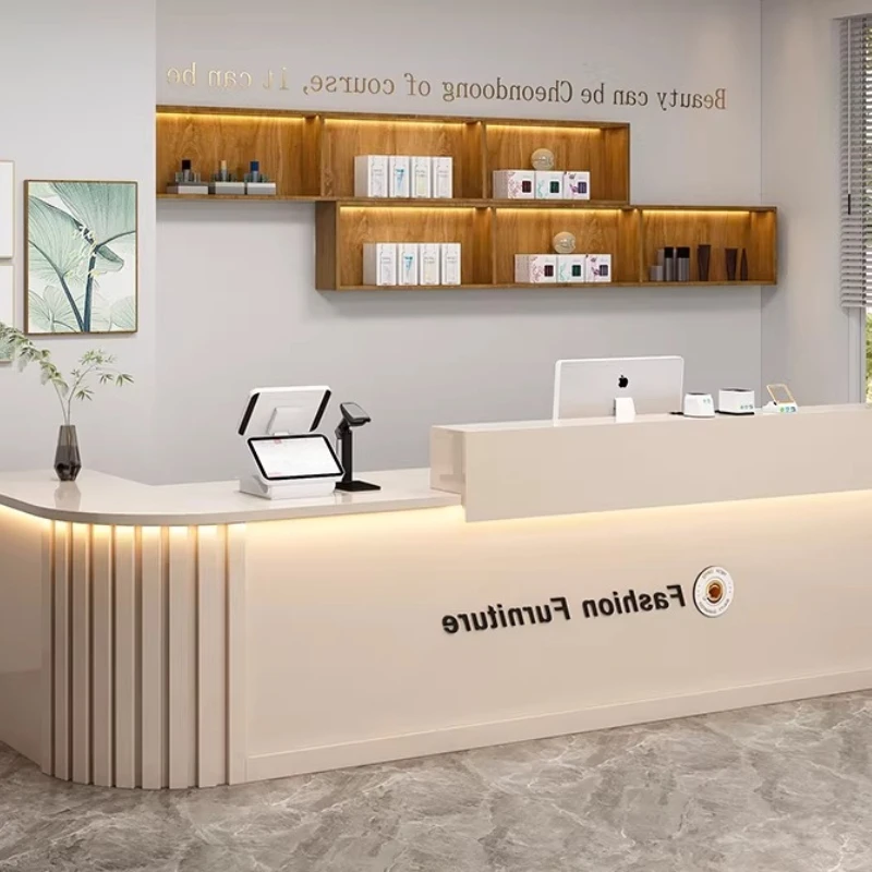 

Beauty Institute Reception Desk Study Infodesk Hairdressing Reception Desk Coffee Shop Counter Comptoir Caisse Corner Furniture