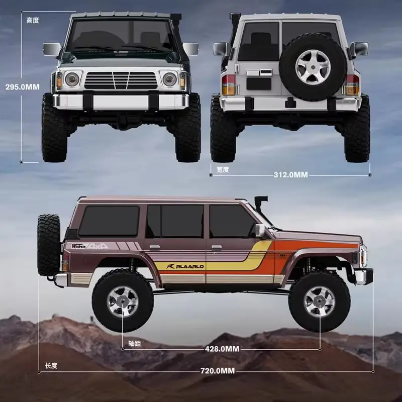 Lll tk07 1:7 carro de escalada rc modelo de controle remoto elétrico tração nas quatro rodas diferencial de dupla velocidade simulado veículo off-road