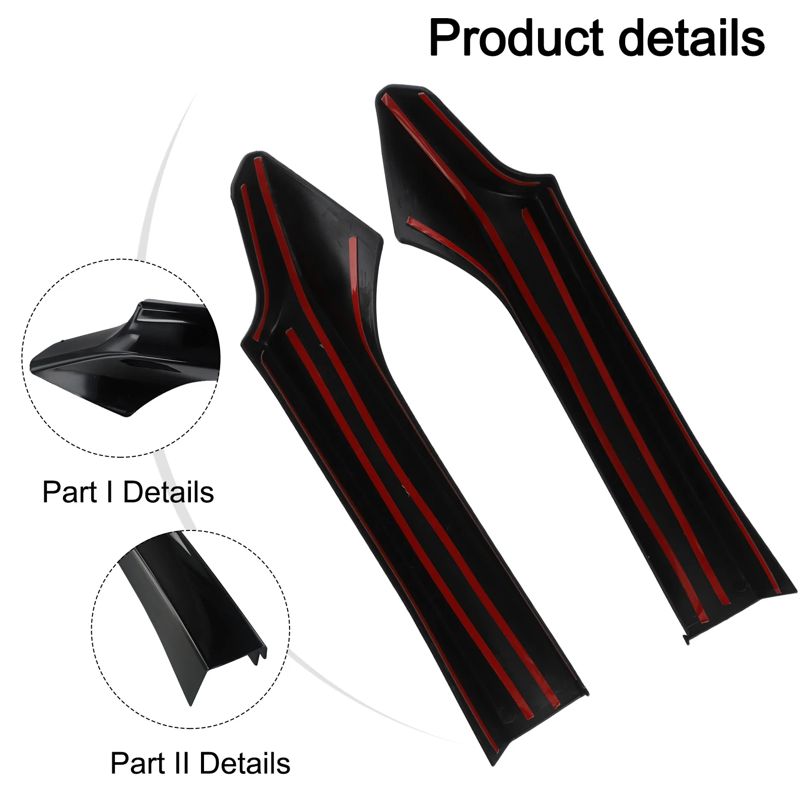 

COVER Cover Cover, Side Spoiler Cover Car M Sport 2014-2022 Plastic Side Lip Spoiler Cover Front Bumper 1 Pair