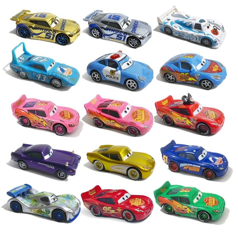 Coches de Disney Pixar de Alta Calidad, 3 Figuras de Lightning McQueen a Escala 1:55, Mini Coches de Metal Fundido a Presión, Modelo de Coche de Disney, Regalos de Cumpleaños para Niños, Juguetes