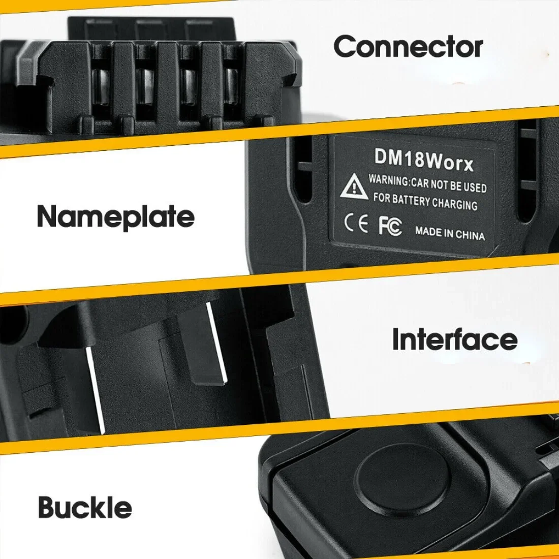 Imagem -06 - Conversor de Adaptador de Bateria Dewalt Dewalt 18v 20v Milwaukee 18v para Worx 18v Battery Power Tools Pinos