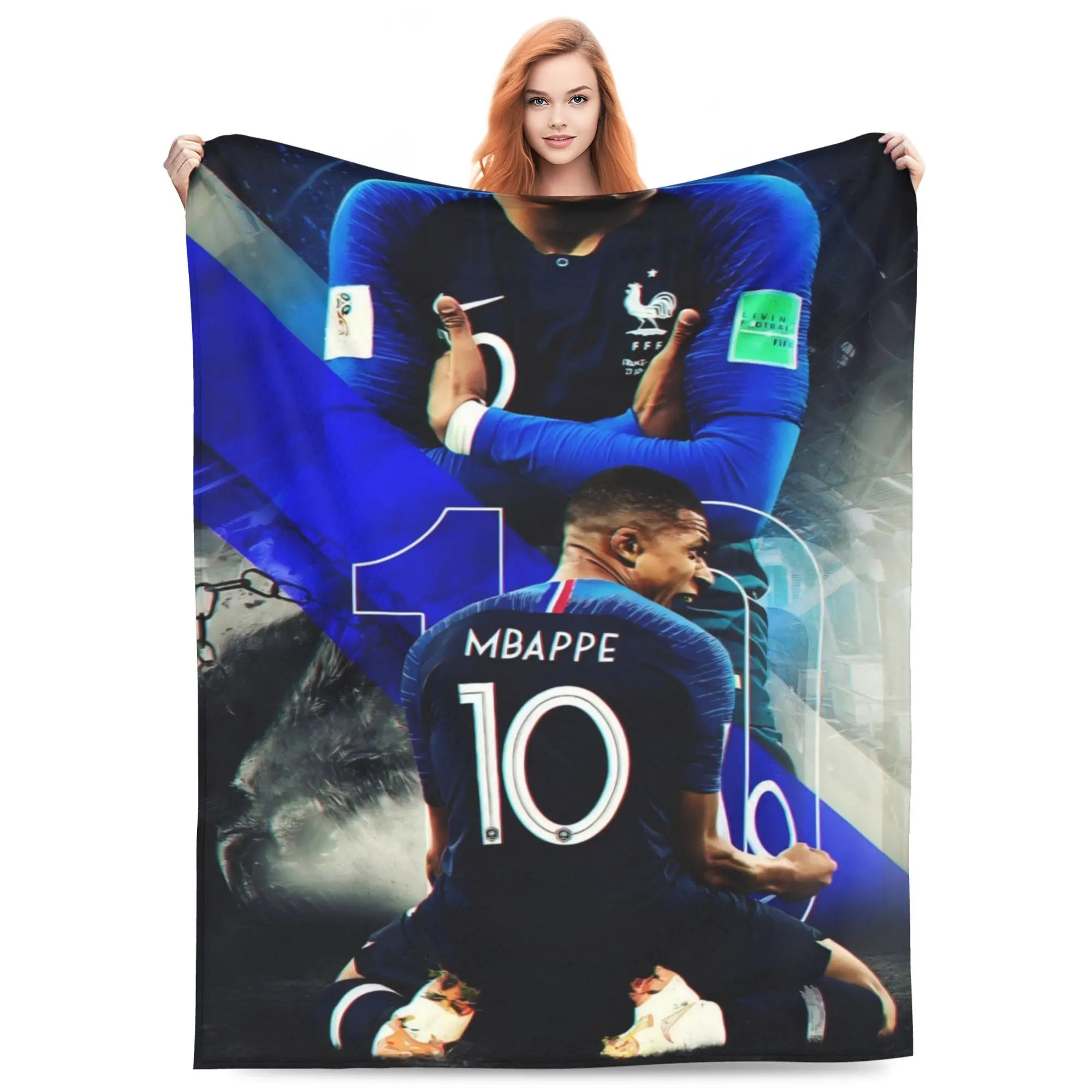 Mbappe Football Soft & Cozy Throw Blanket - Perfect Gift for Football Lovers Decor for Bedroom, Outdoor Events -Easy Care