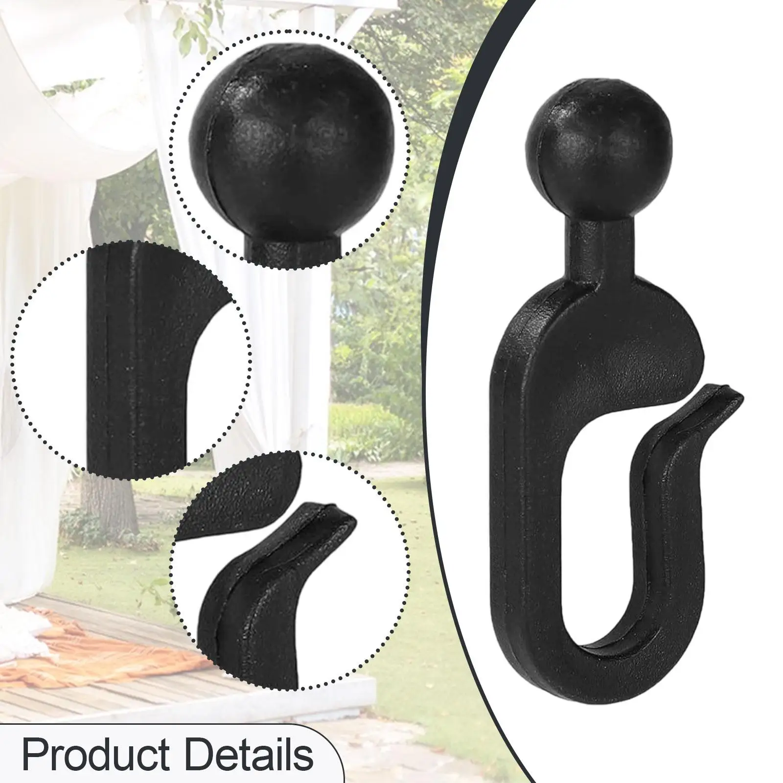 50Pcs Curtain Track Hooks Gazebo Accessories for Tent and Outdoor Shade for Gazebo Canopy for Hotel Mosquito Netting Home