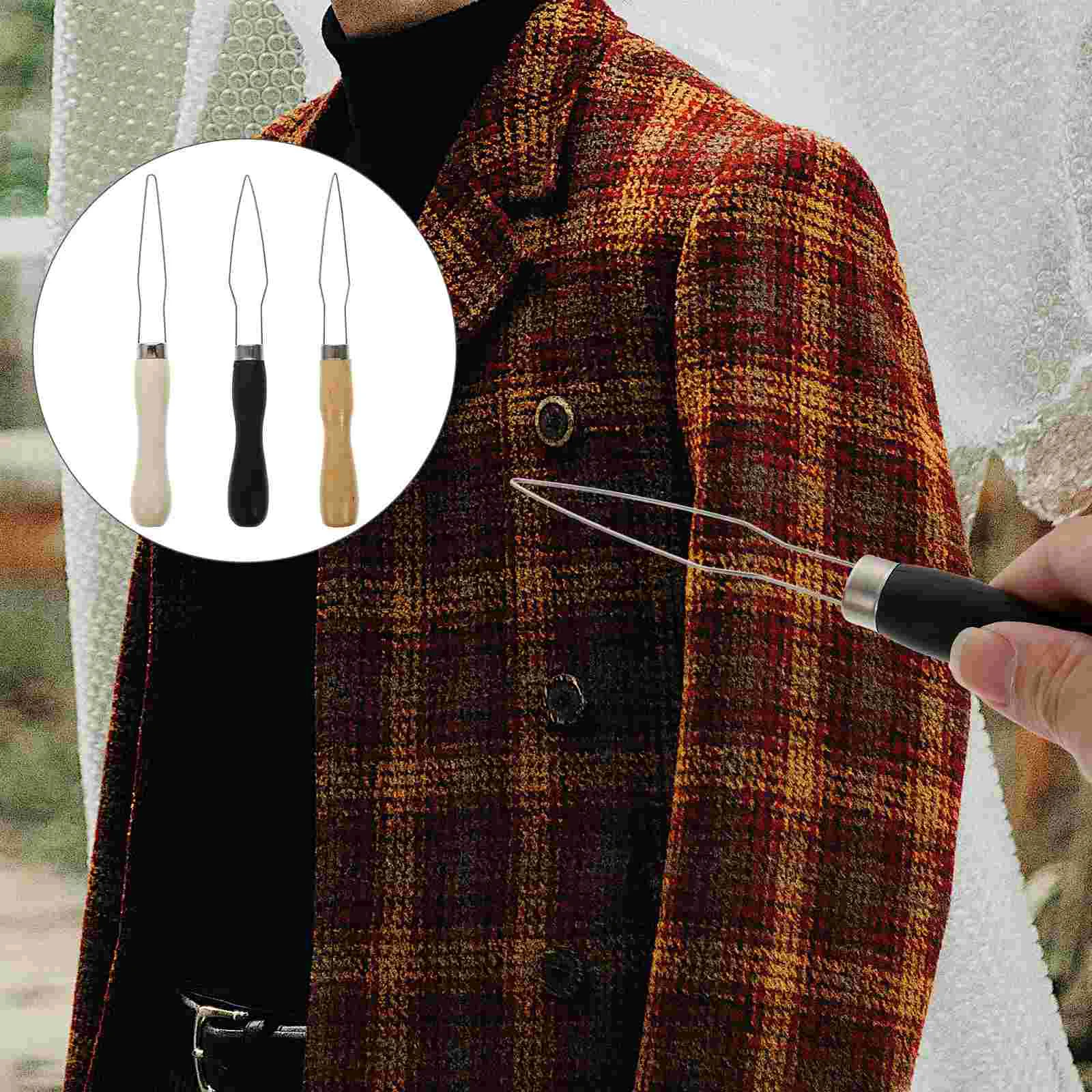 3 Pcs Button Threader Useful Hook Aids Assist Tool Dressing Stick Tools Home Pull Grip Helper Simple