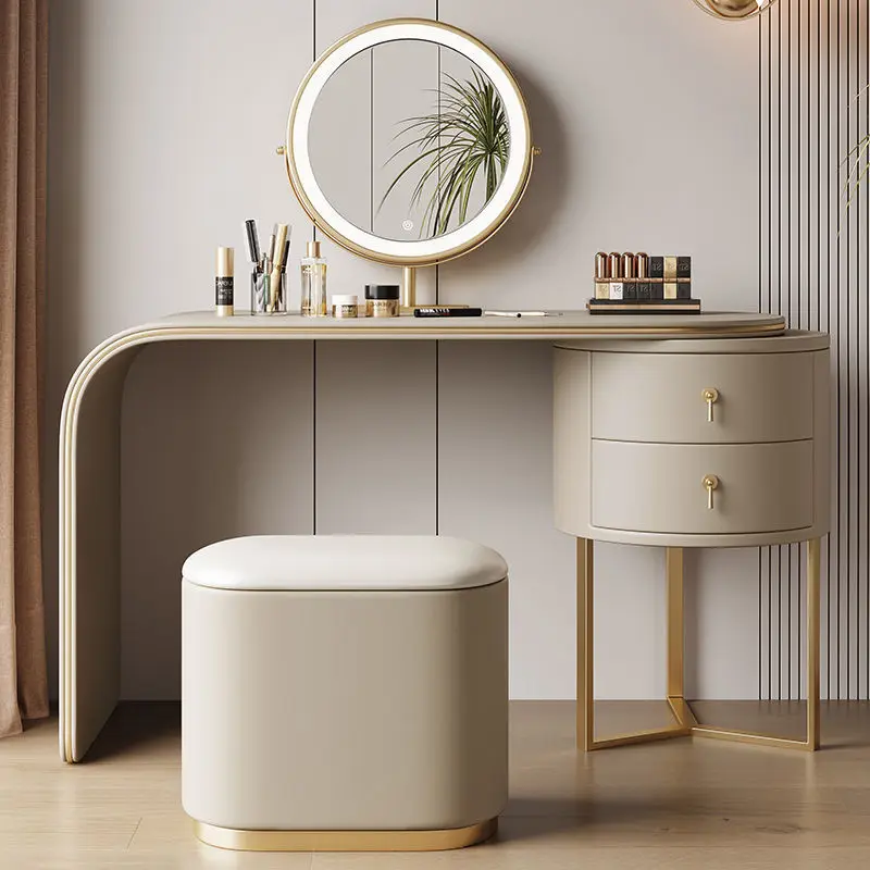 

Cream style dressing table, bucket cabinet, integrated bedroom, internet famous makeup table, modern,