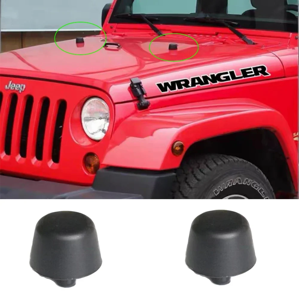 For 2007-2017 Jeep Wrangler JK Unlimited 2 PCS Car Original Factory Hood Engine Cover Plastic Pier Rubber Pad Rubber Block Plug