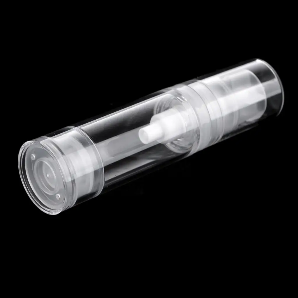 Refillable Plastic Pump Bottle Tubes Clear Airless Dispensing Container for Makeup Lotions and Essential Oils